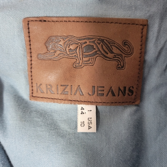 KRIZIA JEANS Purple Speckled Wool Full Zip Blazer Jacket Pockets Women Size 10 - Picture 5 of 5